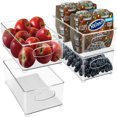 thumbnail image 1 of Plastic Storage Bins Stackable Clear Pantry Organizer Box Bin Containers for Organizing Kitchen Fridge  Food  Snack Pantry Cabinet, 1 of 8