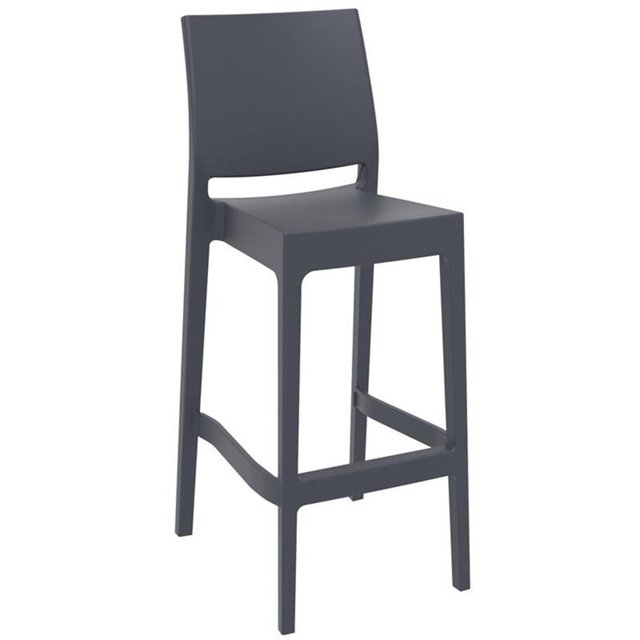 Compamia Siesta Maya Resin Barstool - Set of 1, Dark Gray