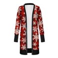 thumbnail image 2 of FOCUSNORM Femmes Juniors Cardigan de Noël à Manches Longues Vêtements de Fête Dessin Animé, 2 of 4