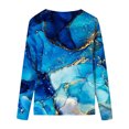 thumbnail image 4 of CEHVOM Hauts Amples à Col Rond pour Femmes, T-Shirts Imprimés Décontractés à Manches Longues, Blouse en Liquidation, 4 of 5