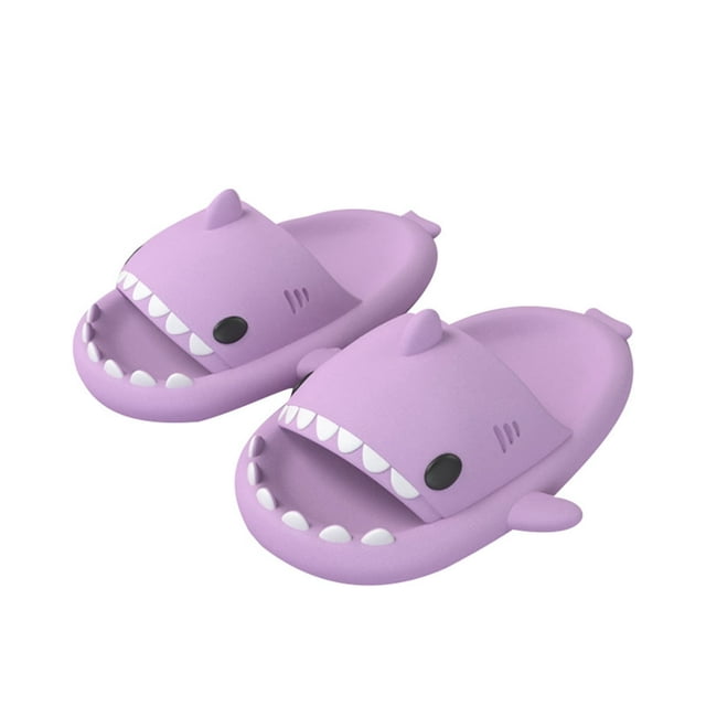 Ladies Mens Cute Shark Slippers Non-Slip Shark‘s Mouth Open Slippers