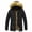 Black, variant on hoksml Men's Mid-Length Parka Coat with Hood Heavyweight Padded Thermal Winter Jacket for Dad Windproof Multi-Pocket Outerwear