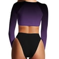 thumbnail image 3 of Birdeem Women Printed Long Sleeved Round Neck Split Swimsuit Swimwear, 3 of 9
