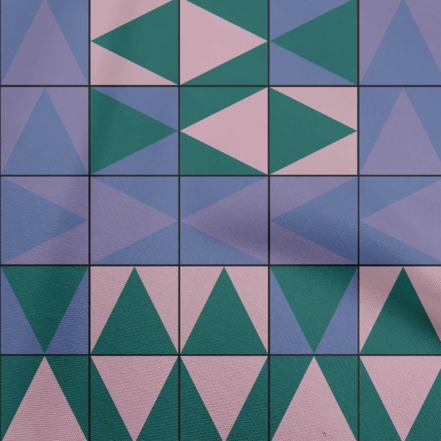 oneOone Velvet Dark Teal Blue Fabric Geometric Sewing Material Print Fabric By The Yard 58 Inch Wide