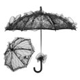 thumbnail image 3 of Lace Parasol, Exquisite Bridal Umbrella Beautiful Decorative Handicraft  For Photos For Weddings For Parties Black, 3 of 8
