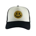 thumbnail image 2 of Gravity Threads Smile Face Embroidery Adjustable Trucker Hat - Cross Eye - White/Black, 2 of 2