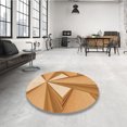 thumbnail image 4 of Ahgly Company Tapis d'Intérieur Lavables en Machine, Carrés, Transitionnels, Orange Jaune, 8' Carré, 4 of 7