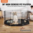 thumbnail image 2 of Dog Playpen 8 Panels Foldable Metal Dog Exercise Pen with Bottom Pad 30"H, 2 of 9