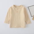 thumbnail image 1 of RXIRUCGD Chandail à Manches Longues à Col Rond Décontracté pour Garçons et Filles, Couleur Unie, Beige, Taille : 6 Mois, 1 of 7