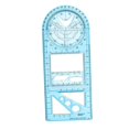 thumbnail image 2 of VONKY Règle Géométrique Multifonction Fournitures Bureau Mathématiques Dessin Gabarit Bleu Milieu, 2 of 9