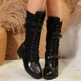 thumbnail image 1 of Styesk Bottes pour Femmes Bottes Mi-Mollet pour Femmes Talon Épais Bout Rond Bottines Bottes de Travail pour Femmes, 1 of 8