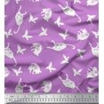 thumbnail image 1 of Soimoi Poly Georgette Fabric Bird & Cat Animal Printed Craft Fabric by The Yard 52 Inch Wide, 1 of 3