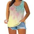 thumbnail image 1 of Womens Plus Size Tank Tops Summer Casual Loose Soft Blouses Sleeveless Solid Color Button Workout Tank Tops Tshirts, 1 of 6
