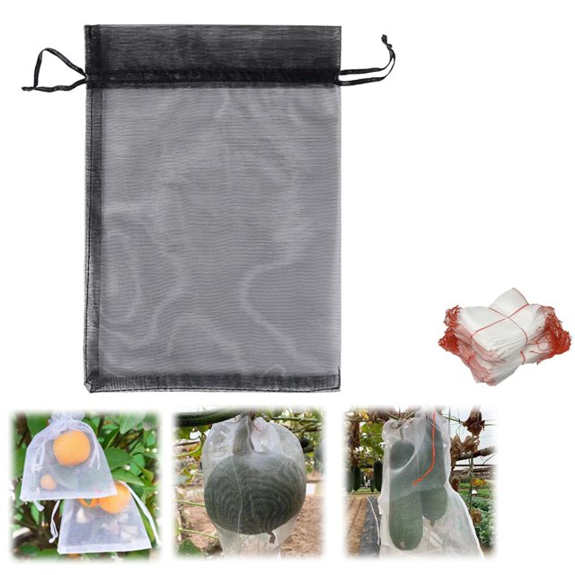 1PC Kids Snack Boxes For School Fruit Bags 2024 Upgraded Garden Netting Bags With Drawstring 100 Pcs Fruit Netting Bags Reusable Netting Barrier Bags For Protecting Fruits And Vegetables Black