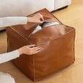 thumbnail image 3 of WLOELOEW Lazy Sofa Footstool Ottoman For Storage And Seating Grey Pu Leather 17.7X15.7 Inches For Home Use Grey, 3 of 6