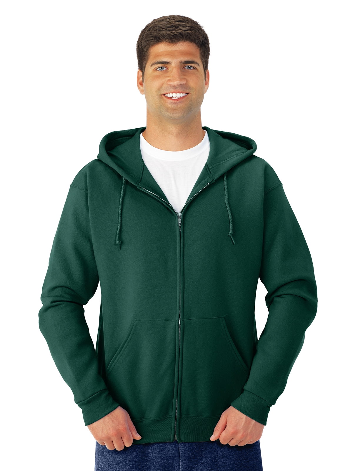 Jerzees Adult NuBlend Full Zip Hooded Sweatshirt, S, Forest Green