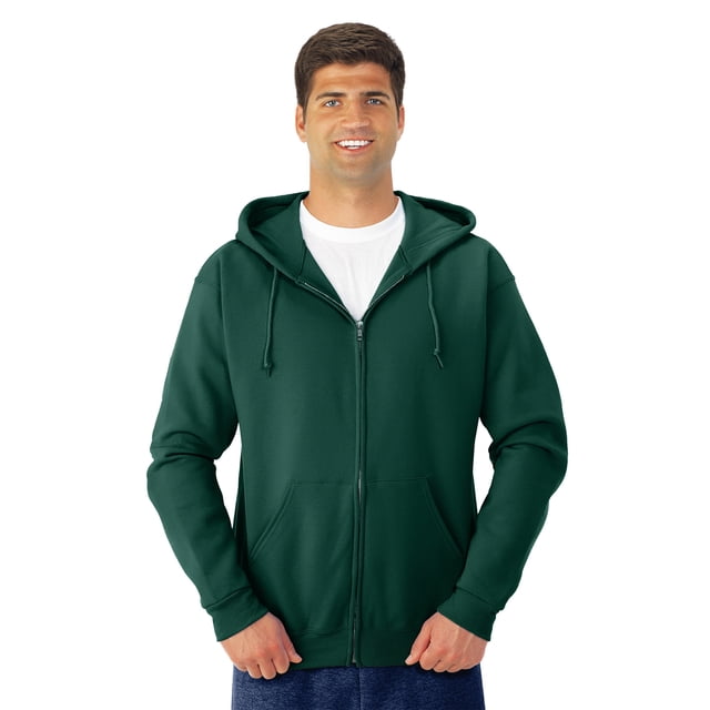 Jerzees Adult NuBlend Full Zip Hooded Sweatshirt, S, Forest Green