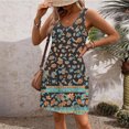 thumbnail image 3 of Ovzne Robes d'Été pour Femmes 2025 Robe Femme Robe d'Été Décontractée pour Femmes Mode Imprimée Poche Sans Manches Robe à Col en V Robe de Printemps Imprimée Liquidation, 3 of 5