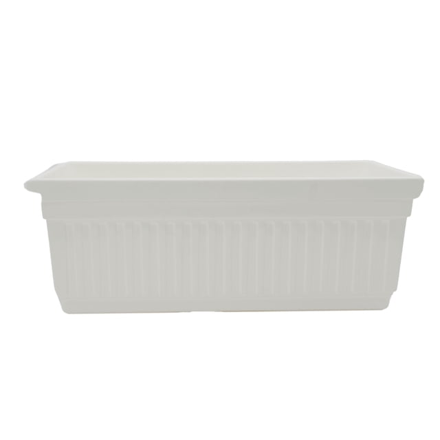 The HC Companies 30-Inch Venetian Window Planter Box with Drain Plug, White