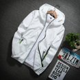 thumbnail image 4 of 2025 Men's Casual Pure Color Plus Size Fitted Jacket Plus Size Hoodie Reflective Long Jacket Zipper Outdoor Sport, 4 of 7