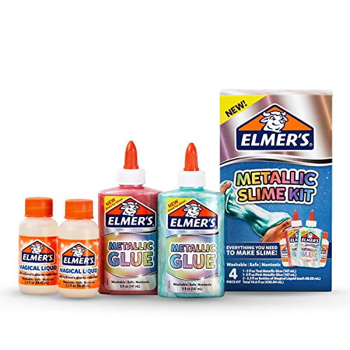 Elmer's Slime Kit, Includes Metallic Glue and Magical Liquid Slime Activator, 4 Piece Kit