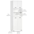 thumbnail image 3 of kleankin Armoire de Rangement Haute pour Salle de Bain avec Portes et Placards, Blanc, 3 of 10