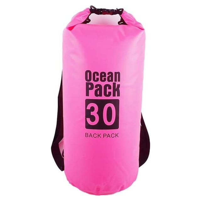 Waterproof Bags Multifunctional Outdoor Backpack Large-Capacity Equipment Foldable Kayak Rafting Bag Pool Beach Sports Pink 30L Shoulders