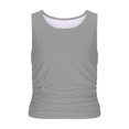 thumbnail image 5 of BVOFAR Womens Crew Neck Sleeveless Tank Tops Side Ruched Slim Fitted Blouses Summer Solid Color Casual T-Shirts 2025, 5 of 5