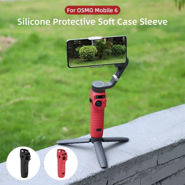 MesaSe Silicone Protective Cover Compatible with OSMO Mobile 6 Soft Stabilizer Protective Case Sleeve Durable Handheld Gimbal Stabilizer Protection Cover Anti-Slip Silicone Cover