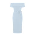 thumbnail image 4 of LOVZFMLL Robe d'Été pour Femme, Aguichant, Unie, à Bretelles, Fendue, Bleu Pâle, m, 4 of 8