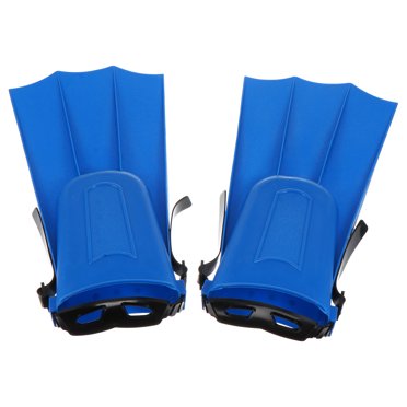 OUNONA Palmes de Natation pour Adultes Bleues Courtes pour la Natation 1 Paire 30x6,5 Po