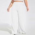 thumbnail image 3 of Timegard Plus Size Pants for Women High Waist Ruched Loose Comfy Lounge Pants Wide Leg Workout Trousers, 3 of 6