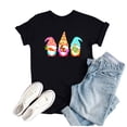 thumbnail image 2 of Économies d'Été FY24 Hauts de Pâques pour Femmes, PEZHADA Femmes Décontracté Grande Taille Imprimé Col Rond Manches Courtes T-Shirts de Pâques Chemisiers Hauts T-Shirt Graphique Hauts Noir G, 2 of 5