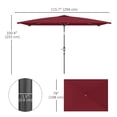 thumbnail image 3 of Outsunny Parasol de Patio Inclinable, Parasol de Jardin de Marché avec Manivelle, Rouge Vin, 3 of 10