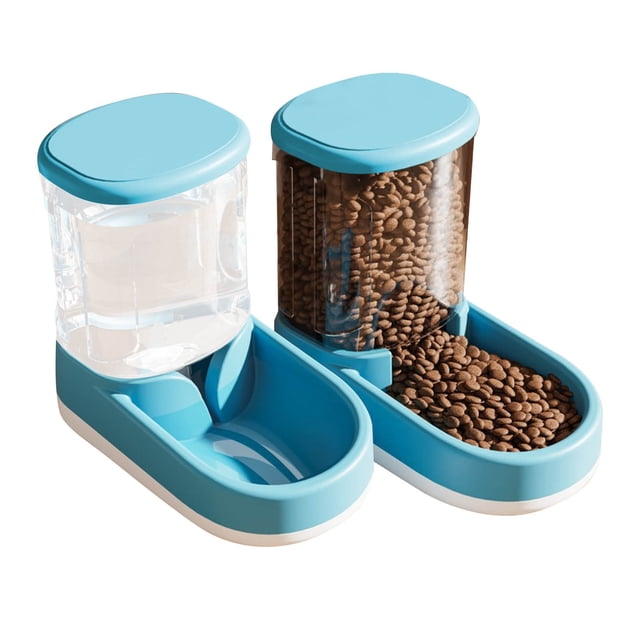 RRJ Automatic Pet Feeder And Water Dispenser Set For Dogs Cats, Programmable Timed Food Dispenser, Large Capacity Waterer For Small Medium Large Pets, Pet Supplies For Home Travel