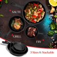 thumbnail image 2 of NutriChef Pre-Seasoned Cast Iron Skillets - 3 Pieces Cast Iron Cookware Set w/Drip Spout and Scraper - Compatible with Induction, Electric Stovetop, Gas, & Ceramic - NCCI76, 2 of 7
