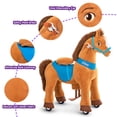 thumbnail image 4 of PonyCycle Ride-On Horse Toy for Kids, No Battery Riding Toy with Hand Brake, Indoor Outdoor Use, Ages 4-7, Brown, E437, 4 of 8