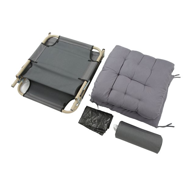 Lit Pliant pour une Personne Forte Capacité de Charge Chaise Longue de Camping Bureau Extérieur