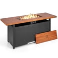 thumbnail image 1 of Costway 57" Rectangular Propane Gas Fire Pit 50,000 Btu Heater Stainless Steel Outdoor Table Brown, 1 of 10