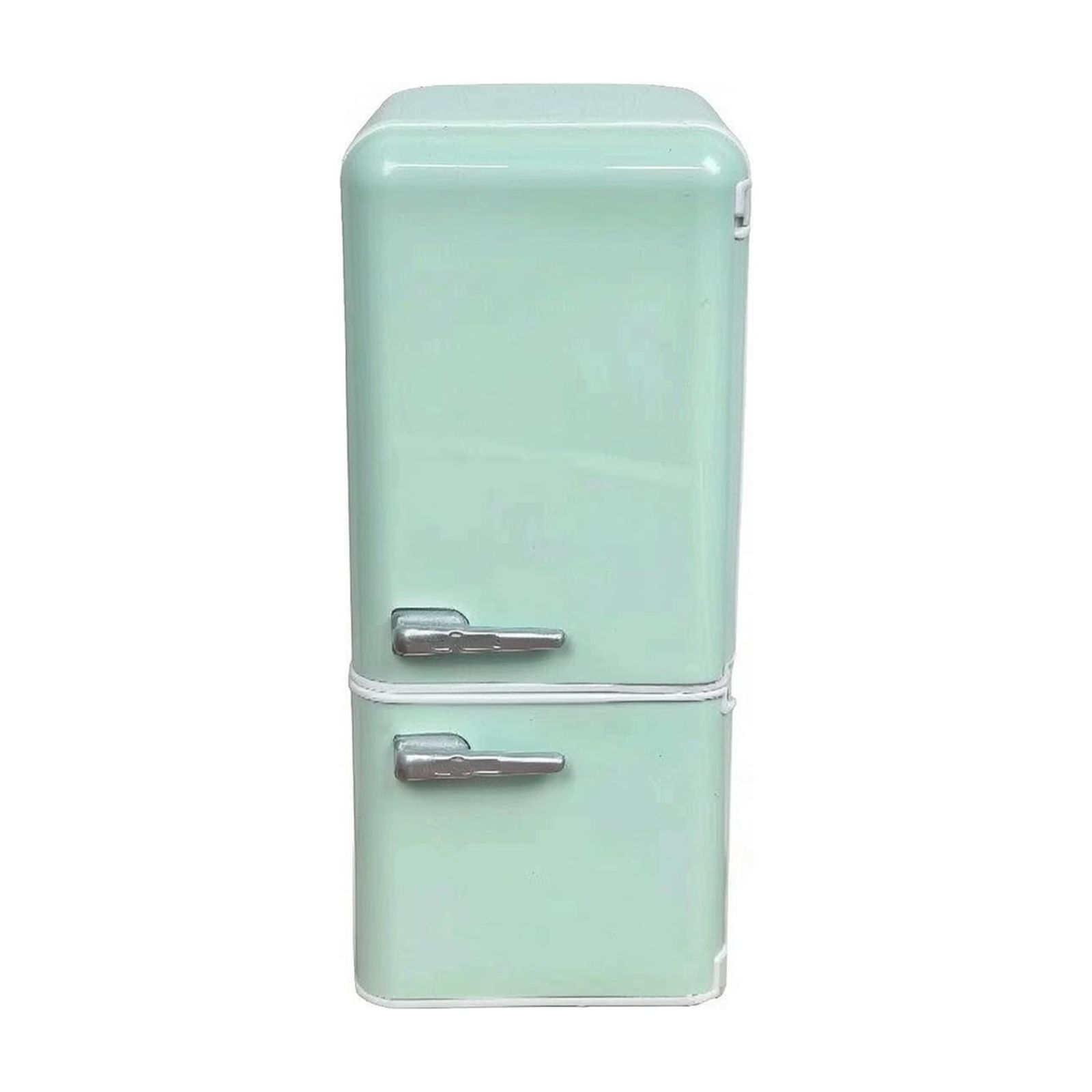 kowaku Dollhouse Refrigerator Interior Light Miniature Refrigerator Openable Door Dollhouse Fridge, Mint Green
