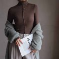 thumbnail image 3 of AherBiu Chandails à Manches Longues pour Femmes Couche de Base sous-Maillots Col Roulé Coupe Ajustée T-Shirts Blouse, 3 of 7