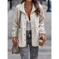 thumbnail image 2 of REDHOTYPE Women's Button Long Sleeve Brushed Jacket Coats with Pockets, 2 of 4