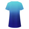 thumbnail image 5 of Pompotops Femmes Grande Taille Bouton Imprimé Col Rond Manches Courtes T-shirt Irrégulier Blouse Tops, 5 of 5