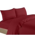 thumbnail image 1 of Life Style 1200 Thread Count 100% Egyptain Cotton 4-Piece Deep Pocket Stripe Sheet Set (Full, Burgundy), 1 of 1
