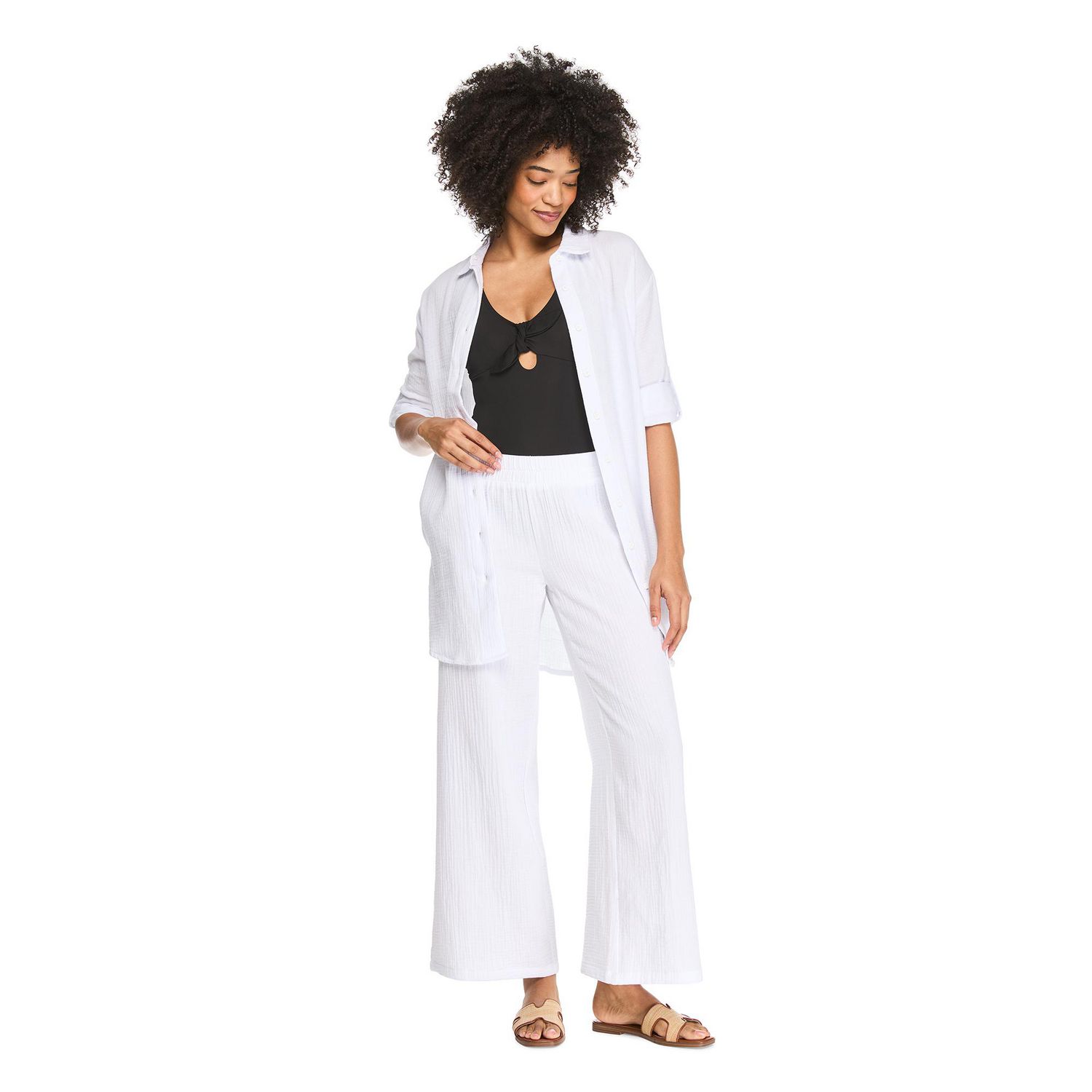Pantalon couvre-maillot en gaze George pour femmes