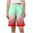 thumbnail image 1 of Plebaso Womens Casual Shorts Knee Length Drawstring Shorts Gradient Color Summer Wide Leg Shorts S-5XL, 1 of 6
