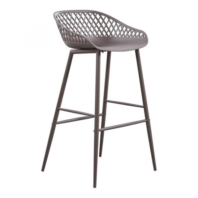 Moe's Home Collection Tabouret de Bar d'Extérieur Piazza - Ensemble de 2, Gris