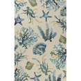 thumbnail image 1 of HomeRoots 352785 5 x 7 ft. 6 in. UV-Treated Polypropylene Ivory & Blue Area Rug, 1 of 1