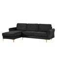 thumbnail image 4 of Lifestyle Solutions Canapé Sectionnel Leland en Tissu Noir Rembourré, 4 of 7