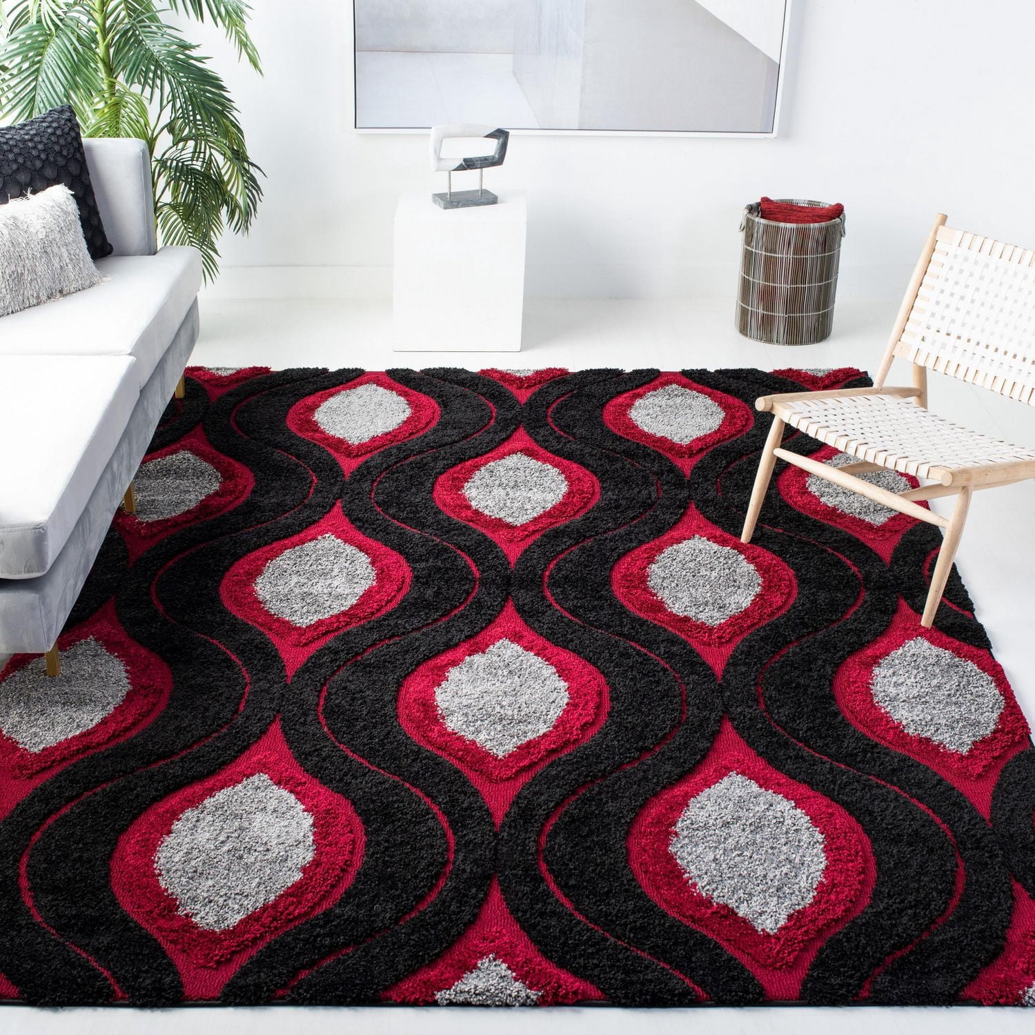 Safavieh Florida Declan Geometric Swirls Shag Area Rug